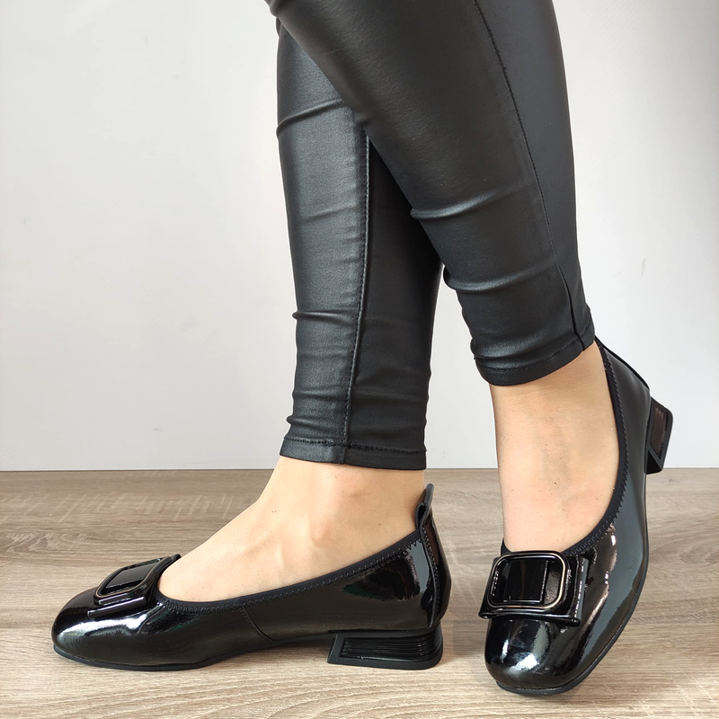 PANTOFI CASUAL DAMA PASS 40017B 01-L NEGRI LAC - imagine 3