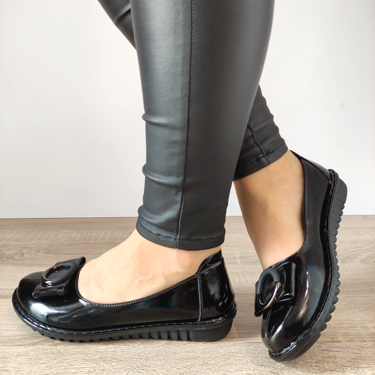 PANTOFI CASUAL DAMA PASS 40020A 01-N NEGRI LAC - imagine 2