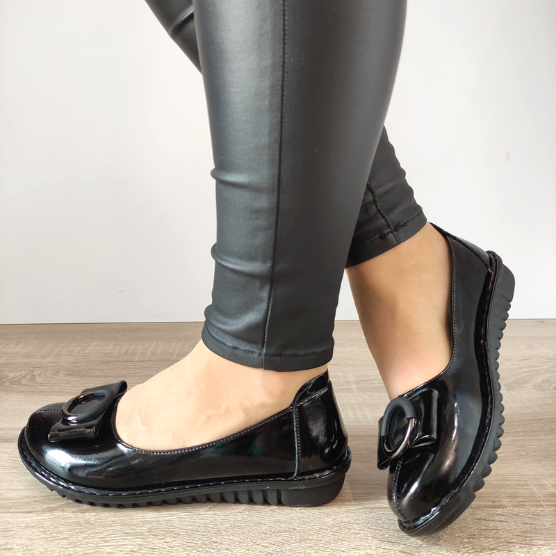 PANTOFI CASUAL DAMA PASS 40020A 01-N NEGRI LAC - imagine 2