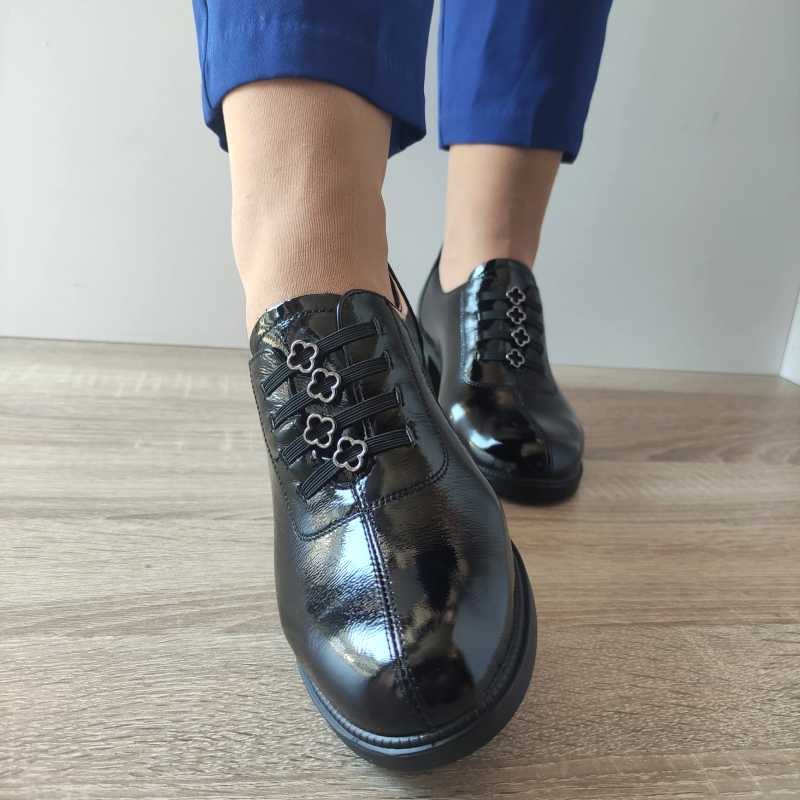 PANTOFI CASUAL DAMA PASS 50039A 01-L NEGRI LAC