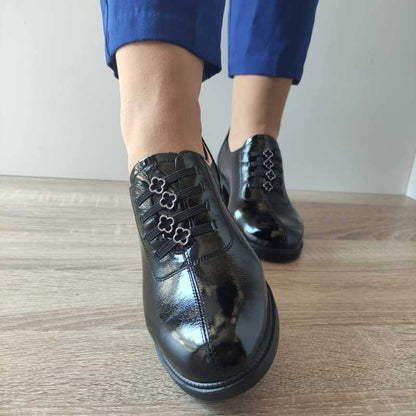 PANTOFI CASUAL DAMA PASS 50039A 01-L NEGRI LAC