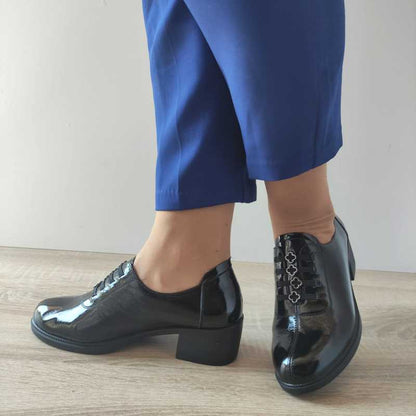 PANTOFI CASUAL DAMA PASS 50039A 01-L NEGRI LAC