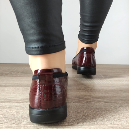PANTOFI CASUAL DAMA PASS 540008B 23-0 BORDO CROCO