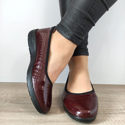 PANTOFI CASUAL DAMA PASS 540008B 23-0 BORDO CROCO