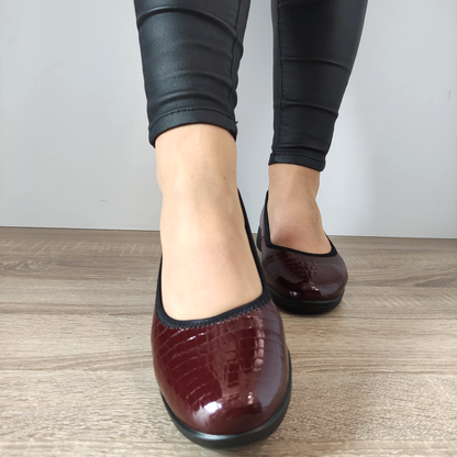 PANTOFI CASUAL DAMA PASS 540008B 23-0 BORDO CROCO