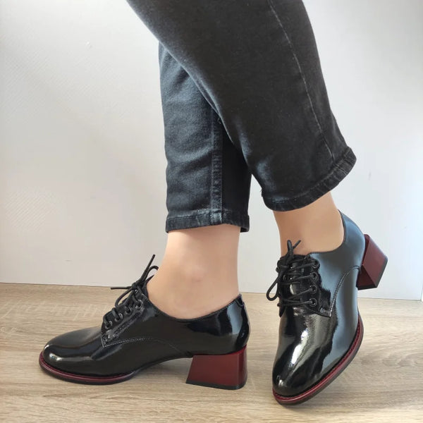 PANTOFI CASUAL DAMA PASS 550020A 01-L NEGRI LAC - imagine 2