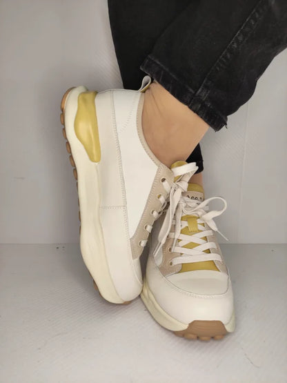 PANTOFI CASUAL DAMA PASS 60006A J7-N CREM CU GALBEN