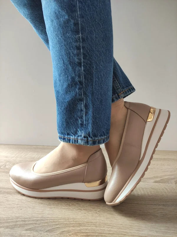 PANTOFI CASUAL DAMA PASS 860007C 03-N BEJ APRICOT - imagine 2