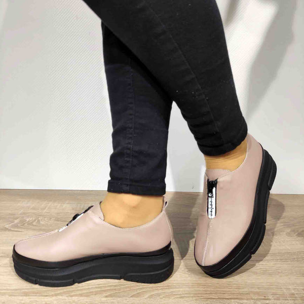 PANTOFI CASUAL DAMA PERLLA 1247-11 NUDE - imagine 3