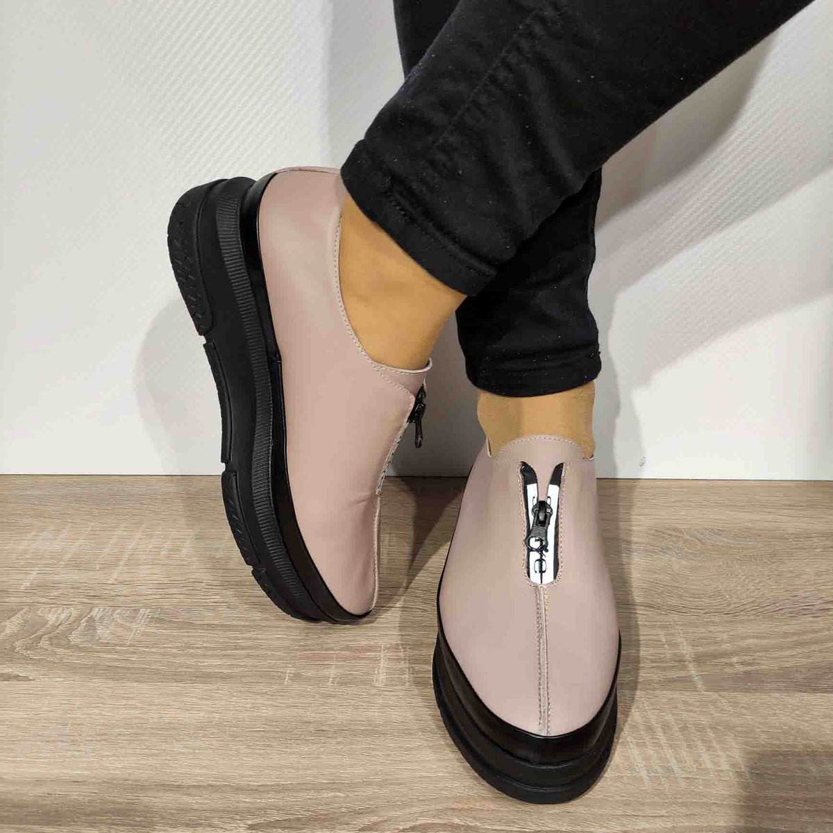 PANTOFI CASUAL DAMA PERLLA 1247-11 NUDE - imagine 4