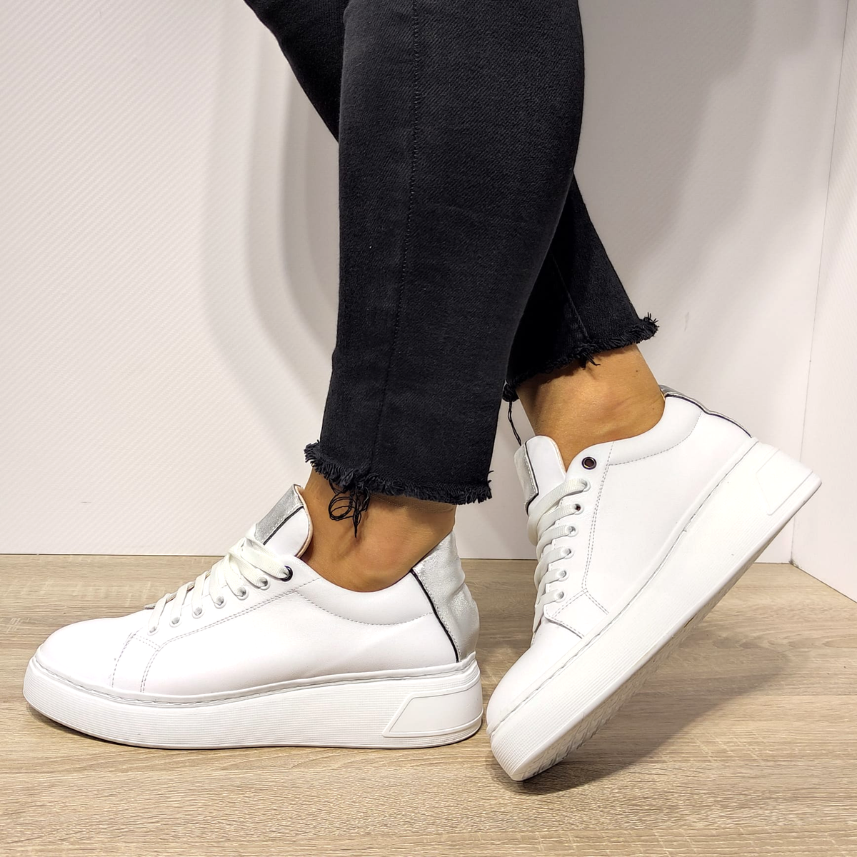 PANTOFI CASUAL DAMA PERLLA 3163-1 ALBI - imagine 6