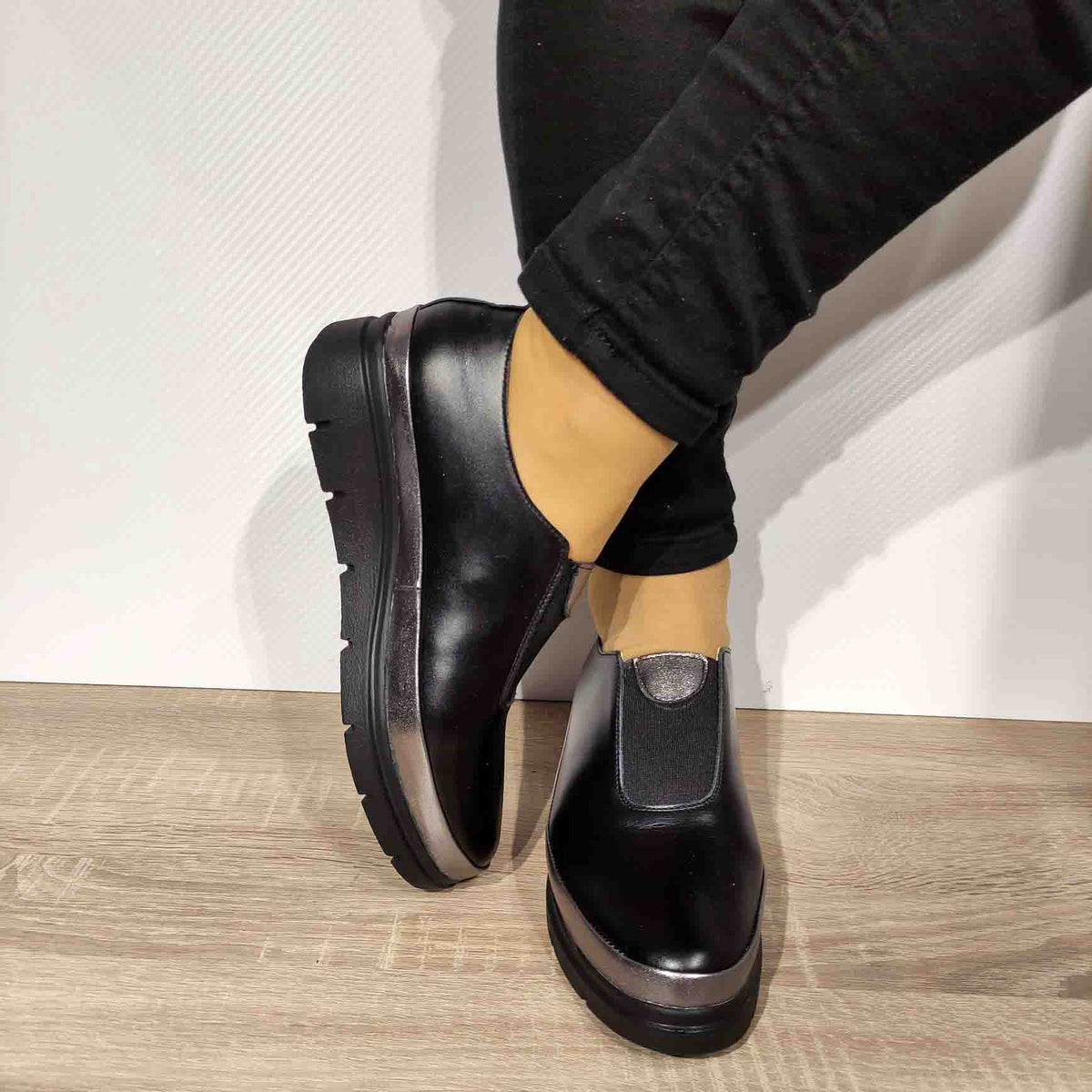 PANTOFI CASUAL DAMA PERLLA 952-3 NEGRI - imagine 4