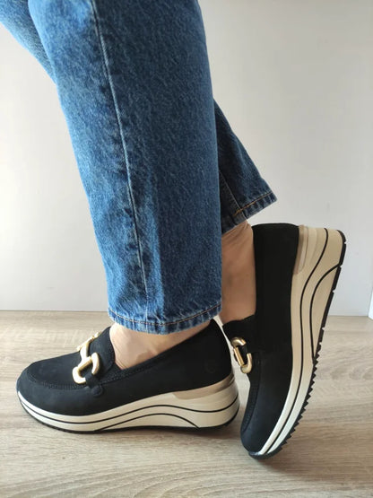 PANTOFI CASUAL DAMA REMONTE D0T12-02 NEGRI VELUR