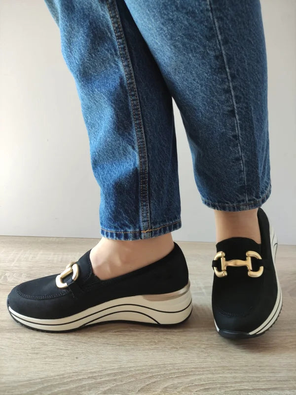 PANTOFI CASUAL DAMA REMONTE D0T12-02 NEGRI VELUR