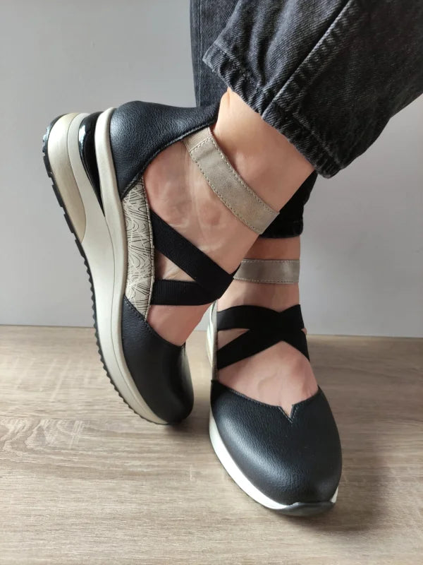 PANTOFI CASUAL DAMA REMONTE D2411-03 NEGRI CU BEJ - imagine 3