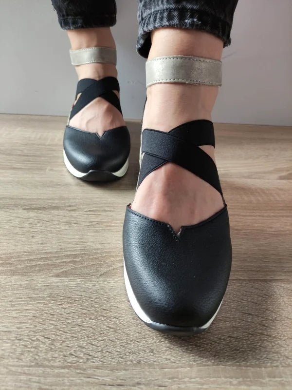 PANTOFI CASUAL DAMA REMONTE D2411-03 NEGRI CU BEJ - imagine 5