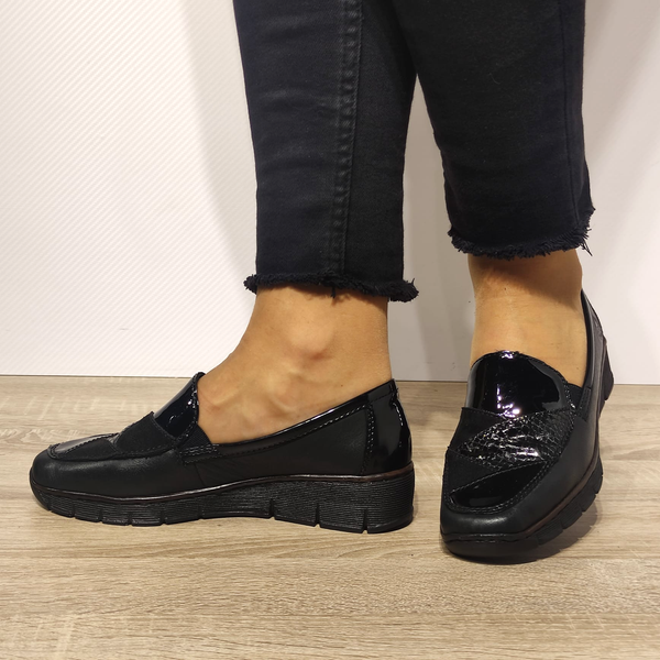 PANTOFI CASUAL DAMA RIEKER 53785-00 NEGRI - imagine 2
