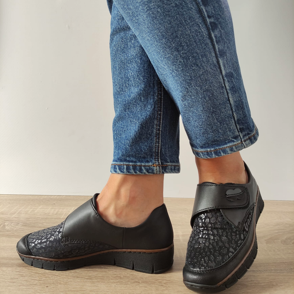 PANTOFI CASUAL DAMA RIEKER 537C0-00 NEGRI - imagine 3