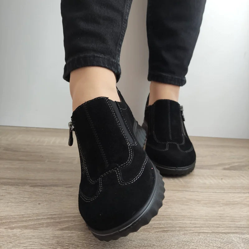 PANTOFI CASUAL DAMA RIEKER 59071-00 NEGRI VELUR - imagine 5