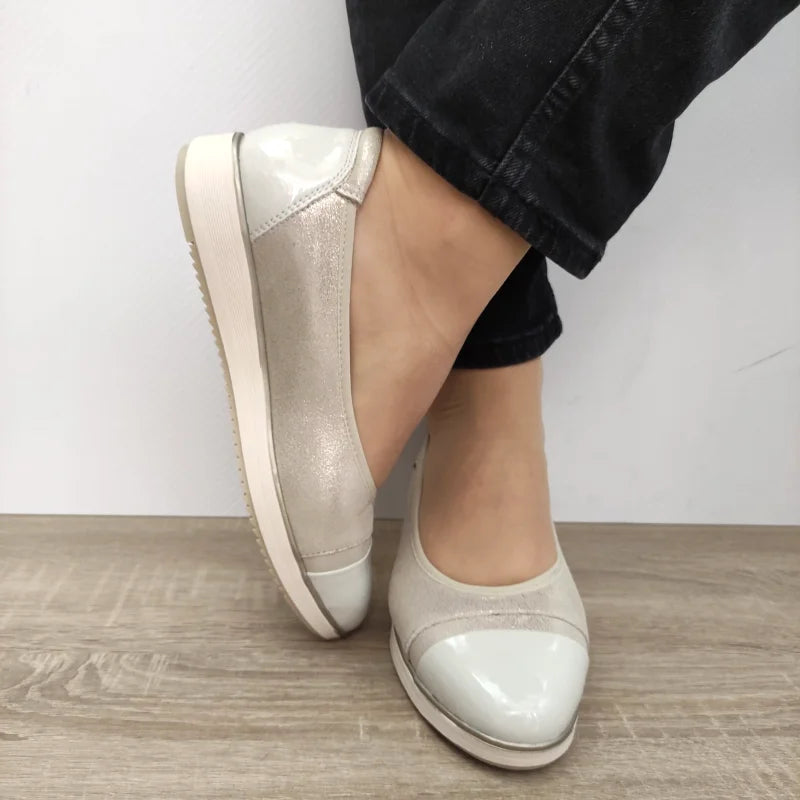 PANTOFI CASUAL DAMA TAMARIS 82200-44 BEJ CU AURIU - imagine 5