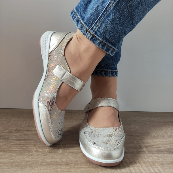 PANTOFI CASUAL DAMA TOPWAY B932304 SILVER + GOLD - imagine 3