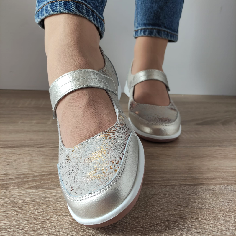 PANTOFI CASUAL DAMA TOPWAY B932304 SILVER + GOLD - imagine 4