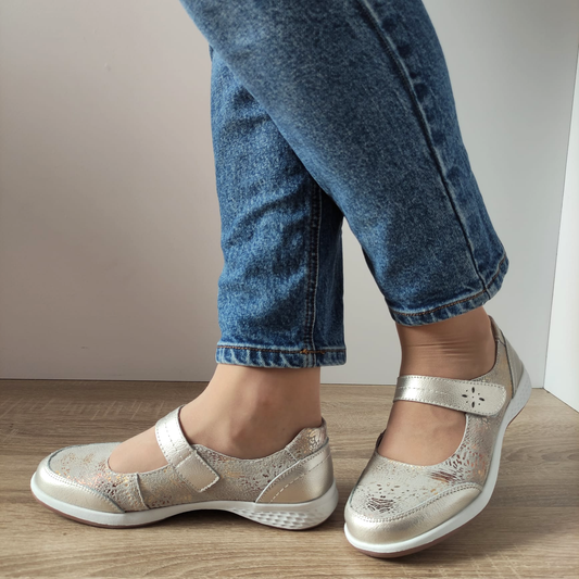 PANTOFI CASUAL DAMA TOPWAY B932304 SILVER + GOLD