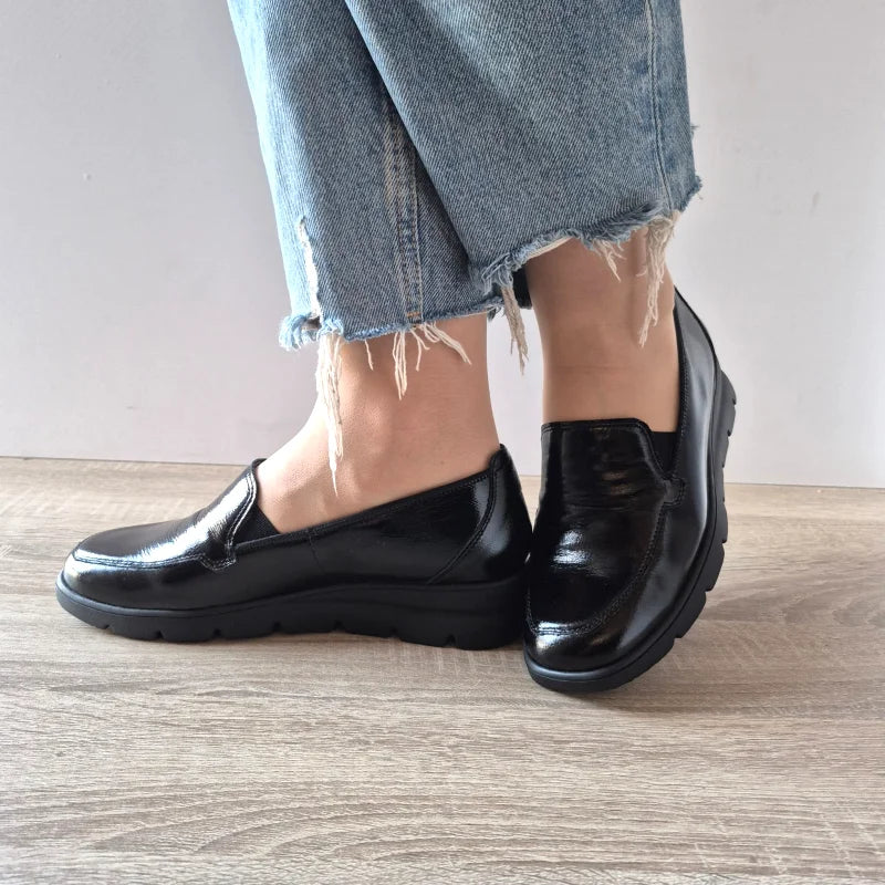 PANTOFI CASUAL DAMA WALDLAUFER 902501 NEGRI LAC - imagine 2