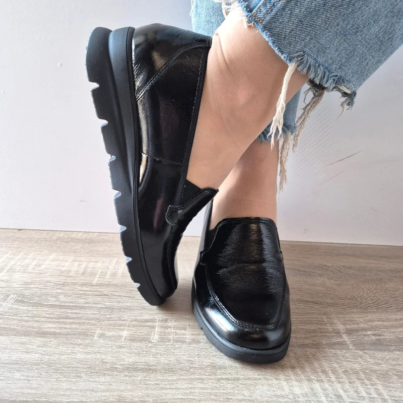 PANTOFI CASUAL DAMA WALDLAUFER 902501 NEGRI LAC - imagine 5
