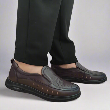 PANTOFI CASUAL PERFORATI BARBATI MELS 19156 MARO COFFEE