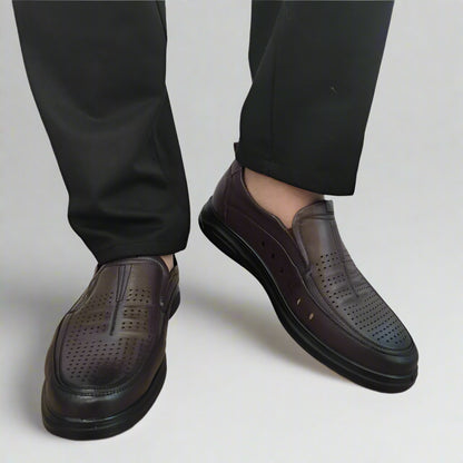 PANTOFI CASUAL PERFORATI BARBATI MELS 19156 MARO COFFEE