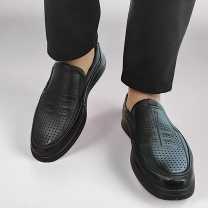 PANTOFI CASUAL PERFORATI BARBATI MELS 19156 NEGRI