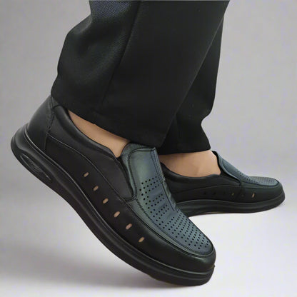 PANTOFI CASUAL PERFORATI BARBATI MELS 19156 NEGRI