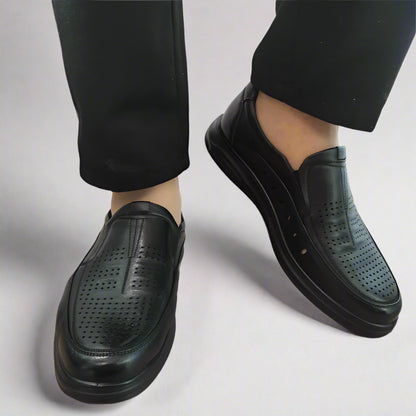 PANTOFI CASUAL PERFORATI BARBATI MELS 19156 NEGRI
