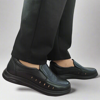 PANTOFI CASUAL PERFORATI BARBATI MELS 19156 NEGRI