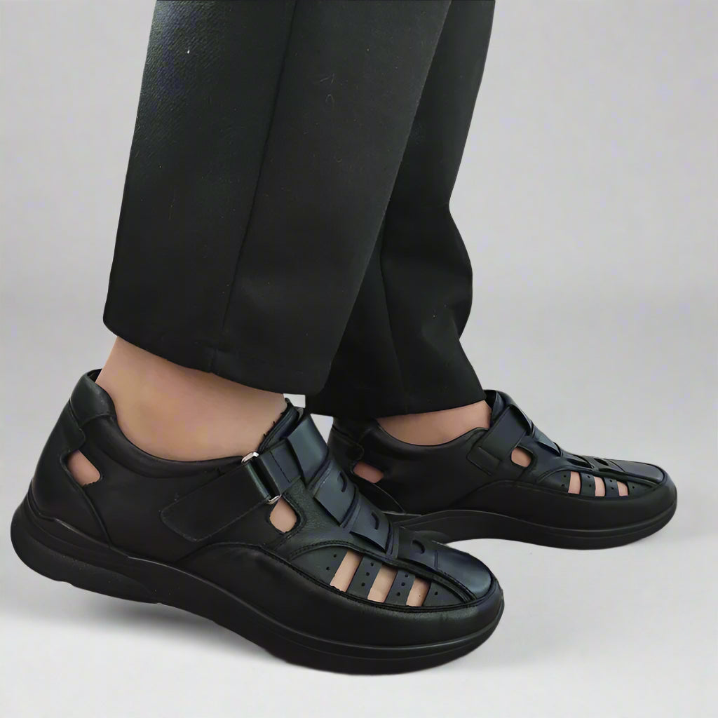 PANTOFI CASUAL PERFORATI BARBATI MELS 232704 NEGRI - imagine 2