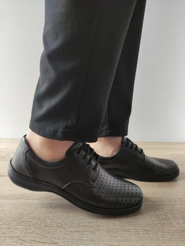 PANTOFI CASUAL PERFORATI BARBATI OTTER 147 01-N NEGRI - imagine 2