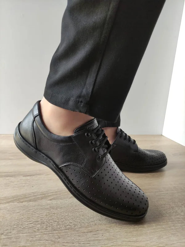PANTOFI CASUAL PERFORATI BARBATI OTTER 147 01-N NEGRI