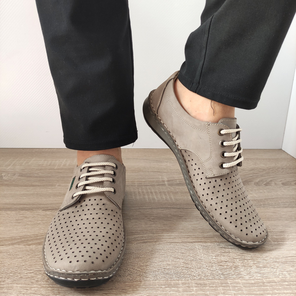 PANTOFI PERFORATI CASUAL BARBATI OTTER 9554 14-2 BEJ NISIP - imagine 3