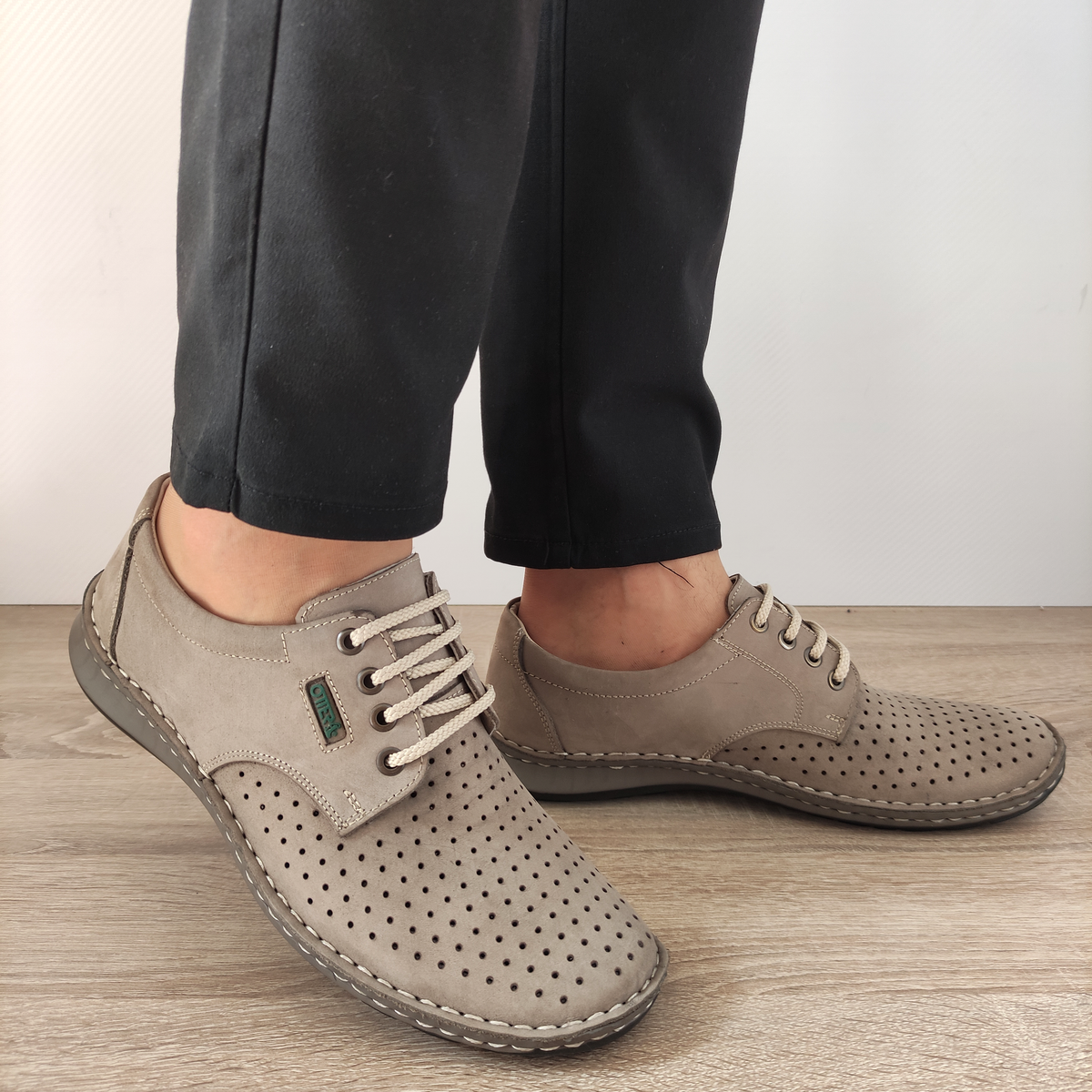 PANTOFI PERFORATI CASUAL BARBATI OTTER 9554 14-2 BEJ NISIP - imagine 6