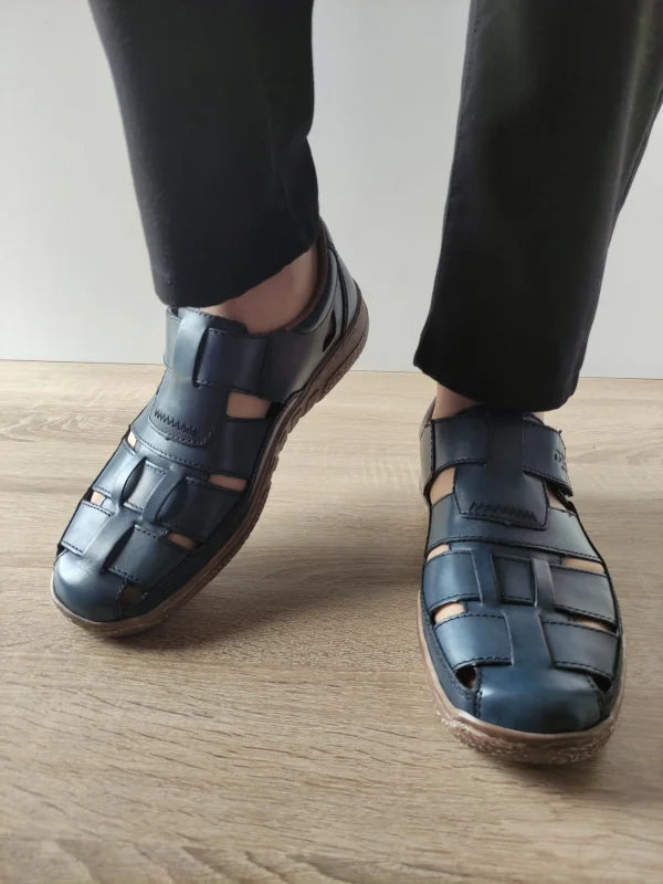 PANTOFI CASUAL PERFORATI BARBATI RIEKER 03578-14 ALBASTRI - imagine 5
