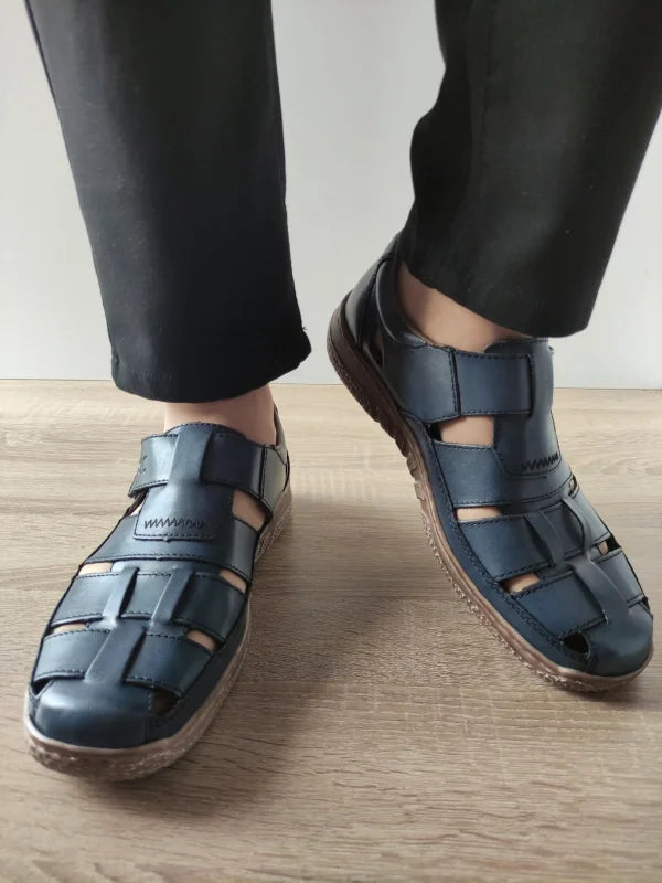 PANTOFI CASUAL PERFORATI BARBATI RIEKER 03578-14 ALBASTRI - imagine 4
