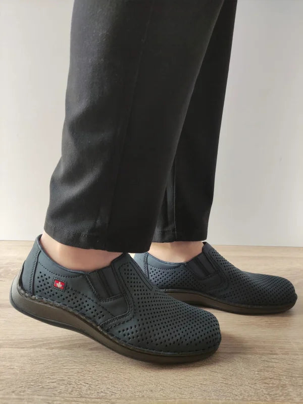 PANTOFI CASUAL PERFORATI BARBATI RIEKER 05297-14 BLEUMARIN - imagine 5