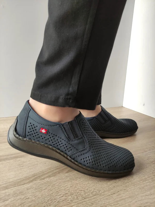 PANTOFI CASUAL PERFORATI BARBATI RIEKER 05297-14 BLEUMARIN - imagine 2
