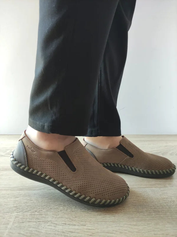 PANTOFI CASUAL PERFORATI BARBATI RIEKER B2460-25 - imagine 2
