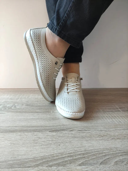 PANTOFI CASUAL PERFORATI DAMA CASPIAN 1800 BEJ