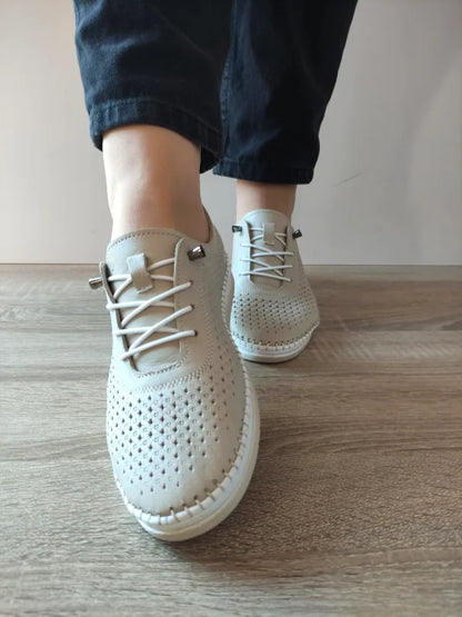 PANTOFI CASUAL PERFORATI DAMA CASPIAN 1800 BEJ