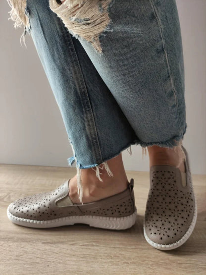 PANTOFI CASUAL PERFORATI DAMA CASPIAN 24015 GREJ