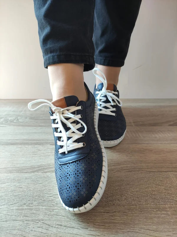 PANTOFI CASUAL PERFORATI DAMA CASPIAN 24280 BLEUMARIN