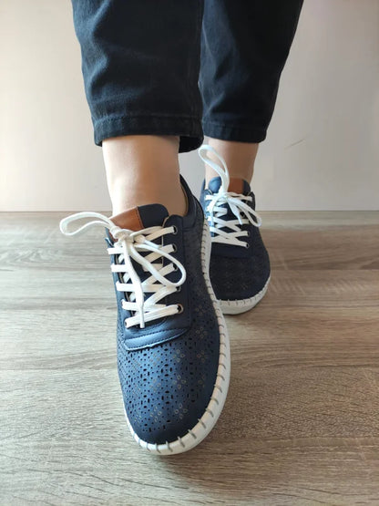 PANTOFI CASUAL PERFORATI DAMA CASPIAN 24280 BLEUMARIN